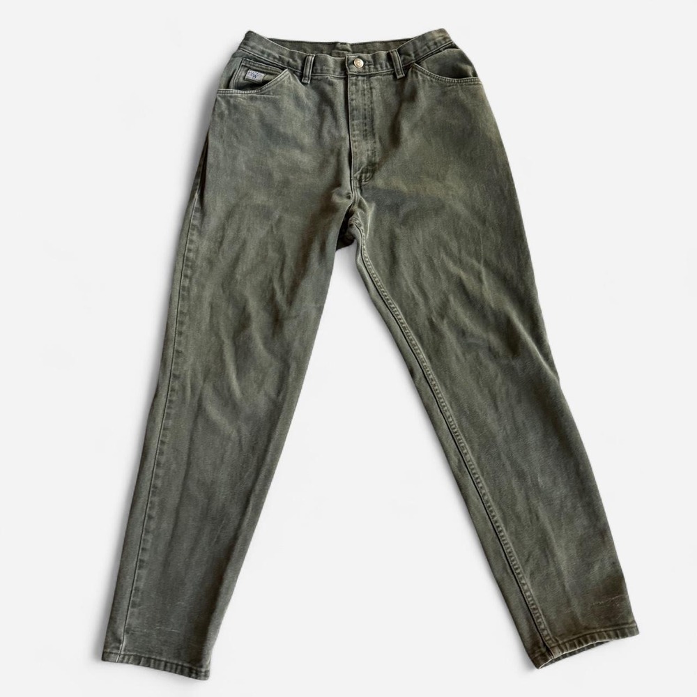 Vintage Wrangler for Women olive green high waist tapered mom jeans